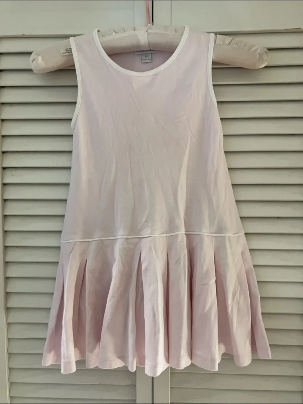 The Proper Peony Pima Cotton Pink Pleated Tennis Dress 4T